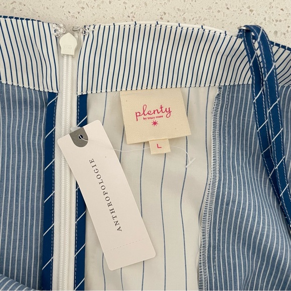 Anthropologie Plenty by Tracy Reese Cotton Dress in Blue and White Stripes - Picture 11 of 13